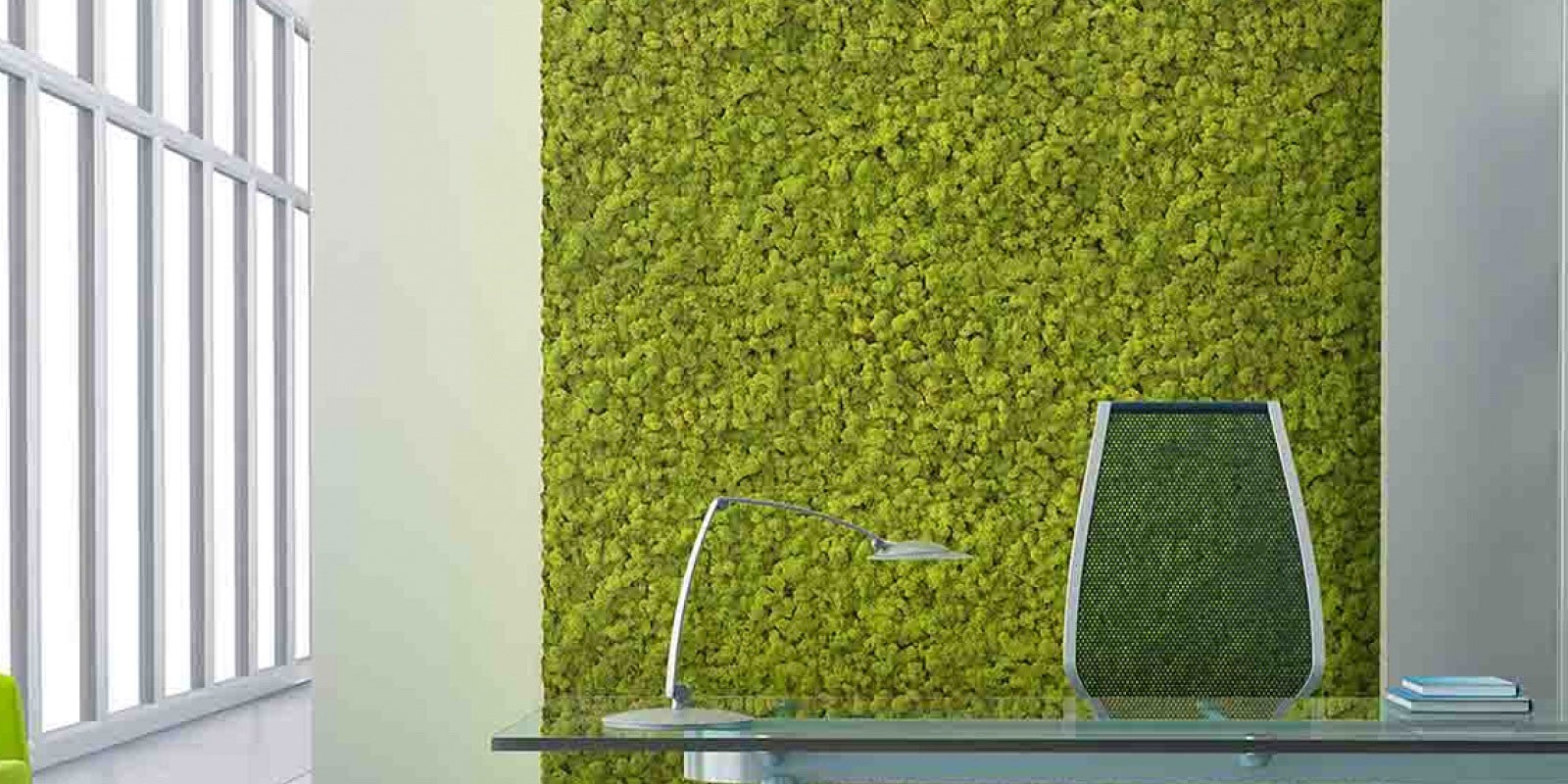 Panel de musgo verde hierbacon mechones verde mayo 114x28,5cm para murales  y paredes e musgo natural - musgo-natural