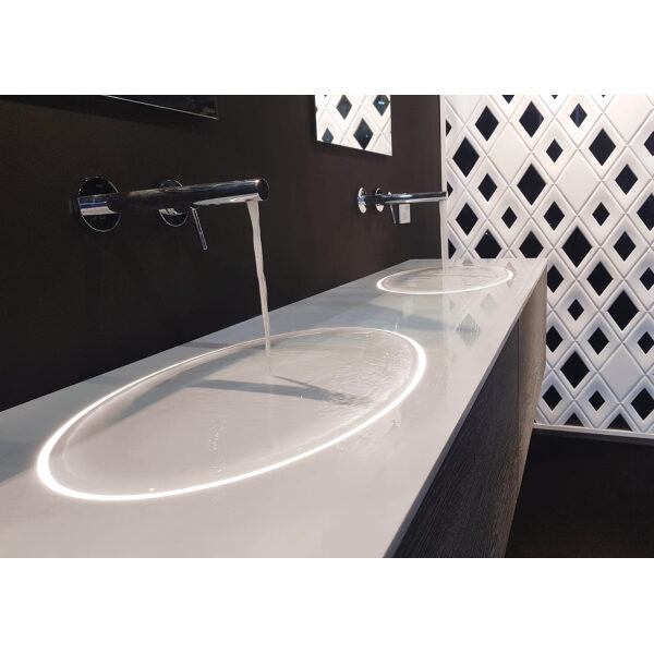 lavabo integrado o consola para baños de hoteles, franquicias, restaurantes, tiendas, comercios, aseos públicos